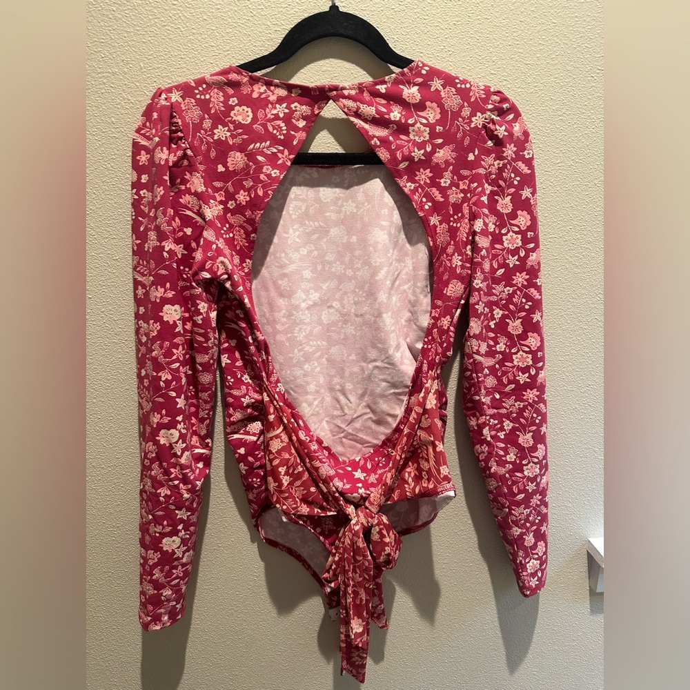 Free People Red and White Floral Top - Picture 2 of 5